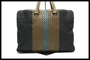 新タグ希少美中古■BOTTEGA VENETA イントレチャート レザー ビジネスバッグ ブリーフケース ボッテガヴェネタ■1121sh32416