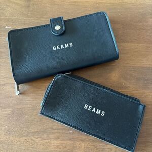 美品★BEAMS★長財布＆極薄財布2点セット　ビームス　黒