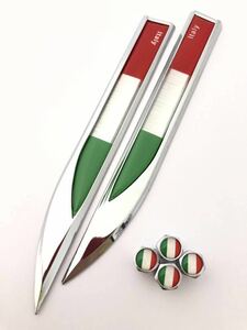 イタリア 国旗 バルブキャップ エンブレム ステッカー フェンダー ランボルギーニ カウンタック ガヤルド ディアブロ ムルシエラゴ