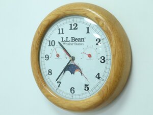 【1円スタート】ヴィンテージ L.L.Bean Weather Station ムーンフェイズ ウォールクロック 壁掛け時計 温度計 湿度計 12-A010/1/100