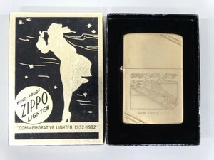 新品 未使用品 ZIPPO ジッポ 1932 1982 ダブルイヤー SOLID BRASS COMMEMORATIVE コメモラティブ サンフランシスコ 金 ゴールド ライター