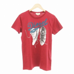 ディーゼル DIESEL Tシャツ 半袖 ロゴ プリント S 赤 レッド /TZ 1112 ■SM3 メンズ