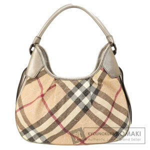 BURBERRY バーバリー ノバチェック フラワーエンボス ハンドバッグ PVC レディース 中古