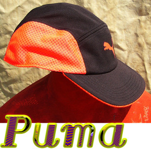 即決■PUMA■ガチャガチャボルトブラックオレンジな山崩れcap■■古着