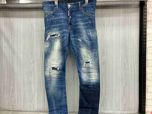 DSQUARED2 ディースクエアード SEXY TWIST JEANS ダメージジーンズ ペイント加工 ブルー メンズ サイズ:42