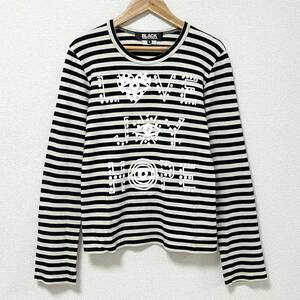 AD2011 BLACK COMME des GARCONS ボーダー 長袖 カットソー 黒白 Sサイズ ブラックコムデギャルソン ロンT Tシャツ Tee archive 4040377