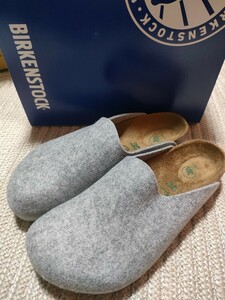 新品 未使用 BIRKENSTOCK Amsterdam 27cm 42 ビルケンシュトック アムステルダム グレー レギュラーフィット 秋冬向け メンズ サンダル