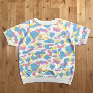 マルチカモ 半袖 スウェット Mサイズ a bathing ape bape new multi camo cotton candy camo エイプ ベイプ アベイシングエイプ NIGO t852