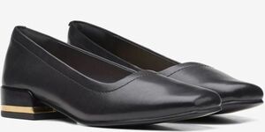 Clarks 25.5cm ブラック フラット ローファー スクエアトゥ レザー ソフト スリッポン スニーカー バレエ パンプス ブーツ RRR114