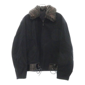 Yohji Yamamoto POUR HOMME ヨウジヤマモト プールオム 22AW 6・1 THE MEN HE-Y21-541 復刻 ウールスタッフブルゾン ジャケット ブラック