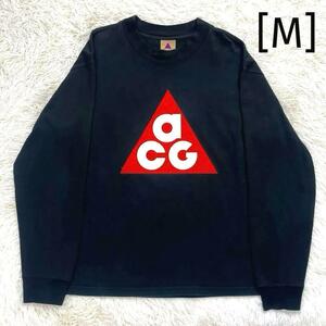 NIKE ナイキ ACG ビッグロゴ プリント 長袖Tシャツ M 黒