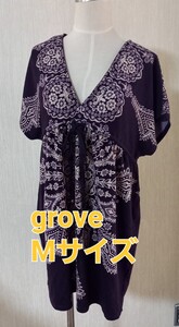 groveの重ね着用チュニック Mサイズ　パープル