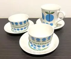 ノスタルジックな北欧デザイン“ロッタ・キュールホルン”カップ&ソーサー3客セット