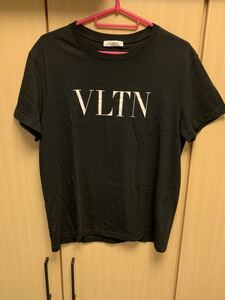 正規 19AW VALENTINO ヴァレンティノ 白 VLTN ロゴ クルーネック Tシャツ カットソー 黒 XS RV3MG10V3LE