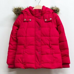 ギャップ ナイロンジャケット 中綿入り ファー付き ジャンパー アウター キッズ 女の子用 120サイズ レッド GAP