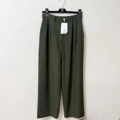 現行品♡新品未使用タグ付き♡CLANEベーシックタックパンツ カーキ Mサイズ