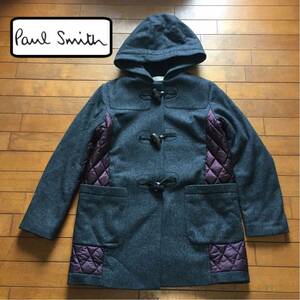 ★【 Paul Smith 】★ レディース ナイロンキルト切り替え ウールダッフルコート★サイズ2★ O832