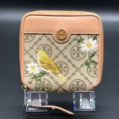 TORY BURCH トリーバーチ 二つ折り財布 鳥 フラワー 花 刺繍