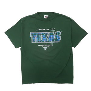古着 タルテックス TULTEX プリントTシャツ テキサスロングホーンズ グリーン サイズ表記：L　gd81341