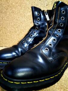 【Dr.MARTENS】ドクターマーチン 1460 LL レースレス サイドジップブーツ UK5 (24cm ) LACELESS 8EYE BOOT ブラック 希少 入手困難【美品】