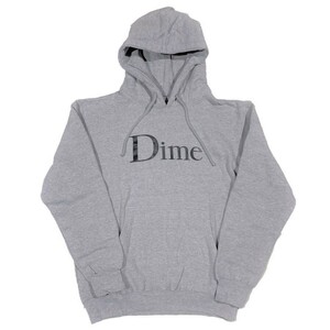 Dime mtl Classic ダイム フロントプリント プルオーバーパーカー（グレー）(L) [並行輸入品]