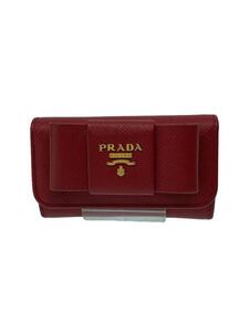 PRADA◆キーケース/レザー/RED/レディース