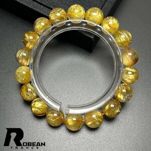 上級 EU製 定価46万円★ROBEAN・極!極満針ルチルクォーツ★ブレスレット パワーストーン 天然石 綺麗 金運 お守り 10.9-11.3mm k1113291