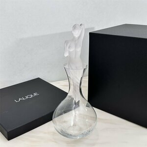 貴重品 LALIQUE ラリック ガラス デキャンタ 透明 女神 彫刻 クリスタル ワインボトル クリア 置物 高価 美しい ブランド箱付き