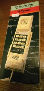 ▼電話機　Electronic Phone 送受話器　MADE IN HONG KONG 中古　ジャンク品▲