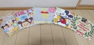 ☆新品未使用☆タオル５枚セット☆ウォッシュタオル３枚＆ミニタオル１枚＆布巾１枚☆ツムツム２枚＆ミッキー２枚＆プーさん１枚☆第一生命