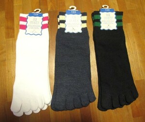 *送料無料*新品*25-27㎝*5本指ソックス3足*福助FUN*OB SOCKS*3色*FUKUSKE*