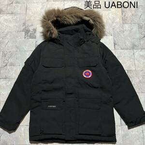 美品 UABONI PARIS ユアボニ 高級グースダウンジャケット 海外企画 ファー取り外し可 パリ発ブランド サイズ46(M) 玉FS1389