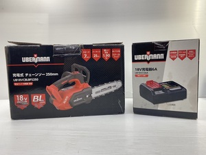 【中古品】ウーバマン 250mm 充電式チェーンソー 充電機セット UB18VCBLBFS250 UBERMANN electric chainsaw SET ○YR-17809○