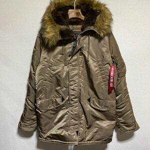 [送料無料]ALPHA INDUSTRIES/アルファインダストリーズ/N-3B/ フライトジャケット/モッズコート/中綿/ブラウン/Lサイズ/20094-412