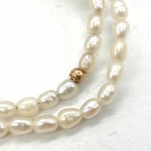 1円スタート!!K14/ジュエリーマキ!!■本真珠ネックレス■ n ◎約3.9g アクセサリー パール 淡水 necklace pearl accessory CB0