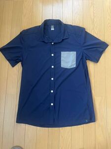 ホグロフス ブルーン ショートスリーブ シャツ BRUNN SS SHIRT HAGLOFS ネイビー系　メンズ　Mサイズ