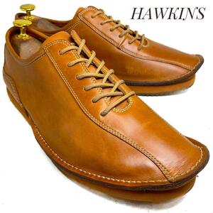 ☆即決・送料無料☆HAWKINS ホーキンス レザースニーカー 茶 ブラウン 25.5cm　革靴 スニーカー カジュアル 本革 本皮 メンズ