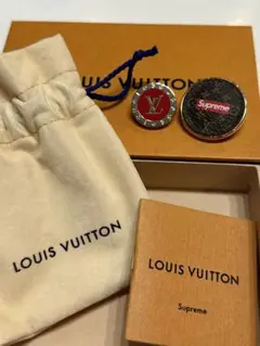 【新品】LOUIS VUITTON Supreme ピン ブローチ モノグラム