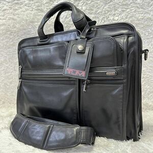 1円【美品】TUMI トゥミ 2way ビジネスバッグ ブリーフケース ショルダーバッグ オールレザー A4収納 PC 96114D4 ブラック 黒 メンズ 鞄