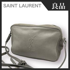 【良品】SAINT LAURENT サンローラン ルーカメラ バッグ YSL ロゴ エンボス