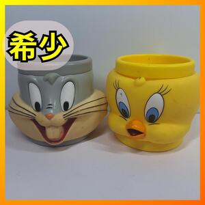 ■ルーニーテューンズ 3D フェイスマグカップ 2個セットLooney Tunes アメトイ ソフビ トゥイティー バックスバニー マグ コップ d036