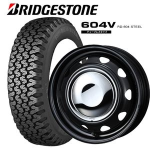 n_ブリヂストン タイヤ・スチールホイール 4本セット RD-604 145/80R12 (145R12 6PR同等品) +WEDS ネオキャロ 12-3.5