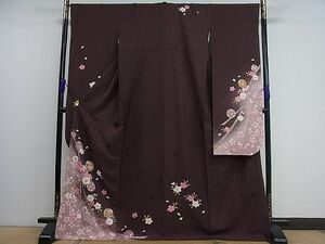 平和屋1■豪華振袖　舞桜鞠文　暈し染め　金彩　逸品　CAAB9657ut