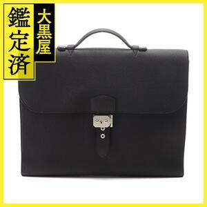 HERMES　エルメス　サックアデペッシュ・ライト37　トゴ　ブラック/SV　ビジネスバッグ【431】