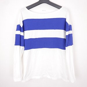 DOMENICO+SAVIO ドメニコアンドサビオ border long sleeve tee レディース ボーダー ボートネック 長袖カットソー ロンT WHITE/BLUE 38