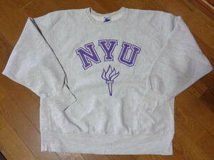 XLサイズ/NYU/ニューヨーク大学/トリコタグ/USA/青刺繍タグ/90s/チャンピオンChampion/リバースウィーブ/ビンテージ/スウェット/トレーナー