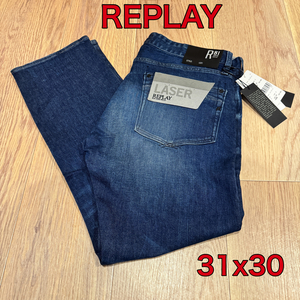 1円〜★定価約3万/新品タグ付★REPLAY メンズ ストレッチジーンズ W31xL30 NEWBILL MA955 007 リプレイデニムパンツ ニュービル インディゴ