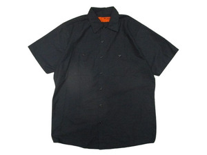 即決☆古着 REDKAP レッドキャップ 半袖ワークシャツ ネイビー SIZE:L dickies ben davis ディッキーズ driven 100%skateboarder hardluck