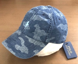 ポロ ラルフ ローレン CAMO キャップ 青 ブルー CAP 迷彩 indigo ベースボール Chambray デニム POLO RALPH LAUREN 帽子 シェア 共用