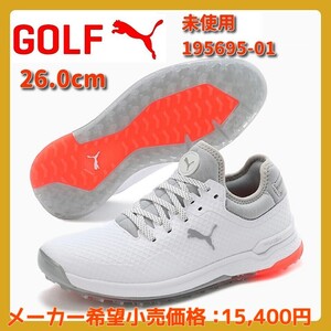 ■新品 定価15,400円 セール PUMA GOLF 26.0cm ゴルフ シューズ スパイクレス プロアダプト アルファキャット 195695-01 nike callaway